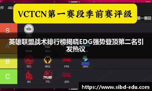 英雄联盟战术排行榜揭晓EDG强势登顶第二名引发热议