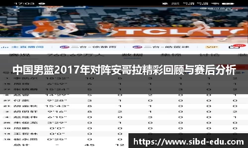 中国男篮2017年对阵安哥拉精彩回顾与赛后分析